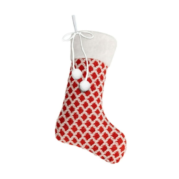 LanSuare 17.7Inch Christmas Stocking with Grid Stripe Pattern ,Multicolor Personalized Christmas Stockings, Hanging Ornaments Candy Gift Bags for Christmas Decorations