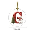 thumbnail image 1 of LanSuare 26 Initial Christmas Ornament with Snowman, 2.8Inch Personalized Christmas Pendant for Christmas Tree Ornaments, Christmas Hanging Decoration（G）, 1 of 5