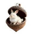 thumbnail image 1 of LanSuare 2D Forest Animal Acorn Ornaments, 3.1" Woodland Animal Christmas Ornaments, Acrylic Personalized Hanging Ornament for Backpack Keychain, Christmas Tree Decor(Rabbit), 1 of 6