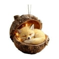 thumbnail image 1 of LanSuare 2D Forest Animal Acorn Ornaments, 3.9" Woodland Animal Christmas Ornaments, Acrylic Hanging Ornament for Bag Backpack Keychain, Christmas Tree Decor(Fox), 1 of 7