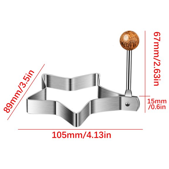 LanSuare 2PC Stainless Steel Ring 316 Stainless Steel Shaper Cooking Ring Non-stick Frying Tool