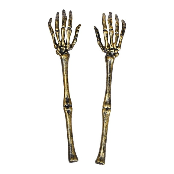 LanSuare 2Pcs Halloween Skeleton Arm Prop, Inserted Ghost Hand and Claws, Suitable for Tombstone Displays, Horror Scenes