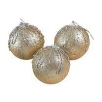 LanSuare 3Pcs Christmas Tree Ornaments Balls, Multicolor Glittering Xmas Balls Decoration, Shatterproof Xmas Bulbs Decorations for Christmas Tree, Glittering Hanging Ball for Party Event