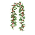 thumbnail image 1 of LanSuare 5.7FT Christmas Artificial Garlands, Xmas Berry Holly Leaves Garland, Winter Snowy with Red White Berries Hanging Garlands for Wedding, Party, Home Decoration, 1 of 5