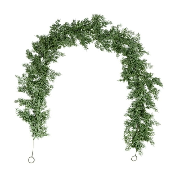 LanSuare 5.9FT Christmas Cedar Garland, Realistic Greenery Cypress Garlands, Real Touch Artificial Pine Garland for Home Dining Table, Mantel, Stair, Porch, Winter Xmas Decor