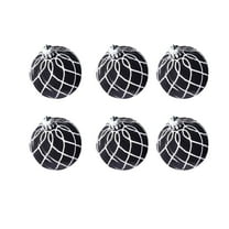 LanSuare 6Pcs Christmas Balls Ornaments for Xmas Tree, 2.36Inch Shatterproof Stripe Pattern Black-White Hanging Balls, Xmas Ball Ornaments for Holiday Party Decor