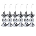 thumbnail image 1 of LanSuare 6Pcs Christmas Candy Ornaments Set, 3.14Inch Glittering Shatterproof Plastic Hanging Ornament Balls for Holiday Tree Decoration, Home Party Supplies, Silver, 1 of 3
