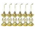 thumbnail image 1 of LanSuare 6Pcs Christmas Candy Ornaments Set, 3.14Inch Glittering Shatterproof Plastic Hanging Ornament Balls for Holiday Tree Decoration, Home Party Supplies, Gold, 1 of 3
