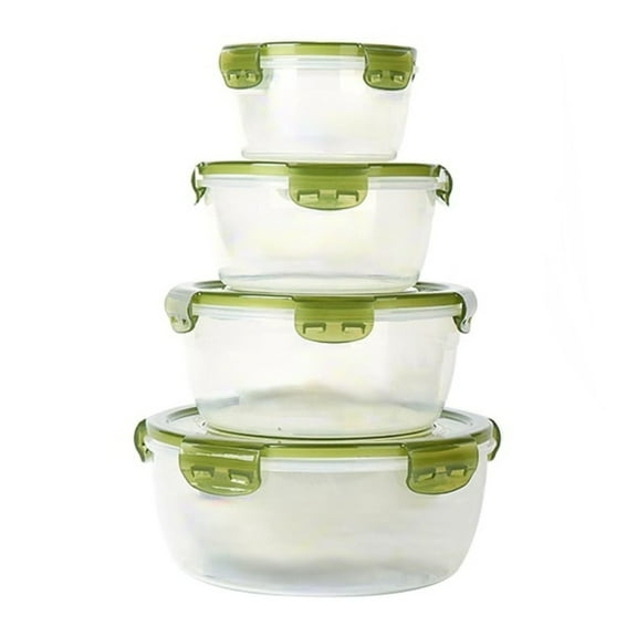 LanSuare Airtight Kitchen Storage Containers, Vegetable Fruit Produce Keeper, Food Saver Kitchen Organizer, 4-Pack Set