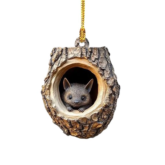 LanSuare Animal Ornaments for Christmas Tree, 3.1" 2D Acrylic Forest Animal Christmas Ornaments, Little Animals Christmas Hanging Ornament, Gift for Animal Lovers (Squirrel)