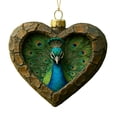 thumbnail image 1 of LanSuare Animal Ornaments for Christmas Tree, 3.1" 2D Heart-shape Acrylic Forest Animal Christmas Ornaments, Christmas Hanging Ornament, Gift for Animal Lovers (Peacock), 1 of 9