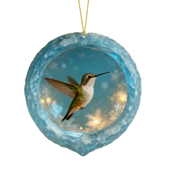 LanSuare Animal Ornaments for Christmas Tree, 3.1" 2D Round-shape Acrylic Forest Animal Christmas Ornaments, Christmas Hanging Ornament, Gift for Animal Lovers