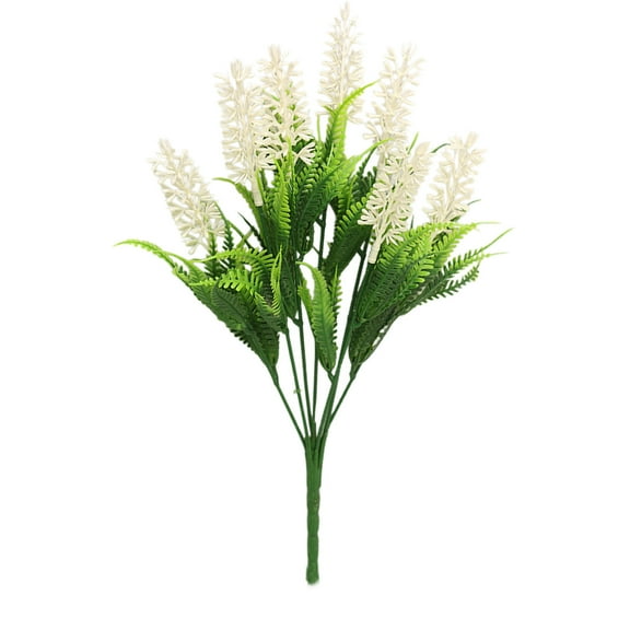LanSuare Artificial Lavenders Outdoor Flowers, Plastic Garden Plants for Home Decoration, Wedding Accents, Green Landscape Enhancement