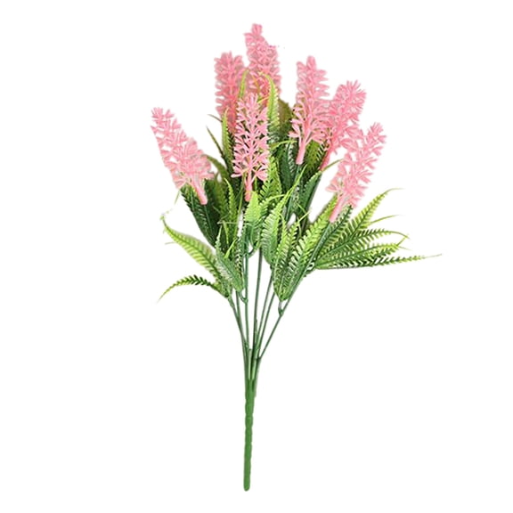 LanSuare Artificial Lavenders Outdoor Flowers, Plastic Garden Plants for Home Decoration, Wedding Accents, Green Landscape Enhancement