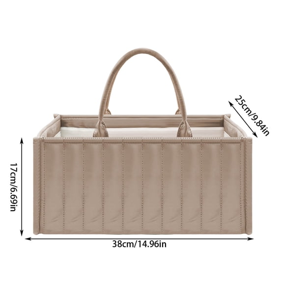 LanSuare Baby Diaper Organizer Basket, Portable Waterproof Storage with Dividers & Handle, Car/Home Travel Essentials for Infants