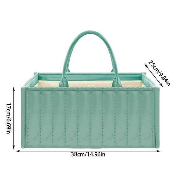 LanSuare Baby Diaper Organizer Basket, Portable Waterproof Storage with Dividers & Handle, Car/Home Travel Essentials for Infants