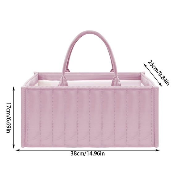 LanSuare Baby Diaper Organizer Basket, Portable Waterproof Storage with Dividers & Handle, Car/Home Travel Essentials for Infants