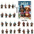 thumbnail image 1 of LanSuare Christmas Advent Calendar 2025, 24 Pcs Plastic Red Hat Dachshund 2D Flat Hanging Ornaments, Christmas 24 Days Countdown Calendar, Party Favor Gifts for Grandkids, 1 of 5