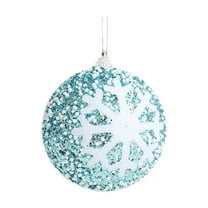 LanSuare Christmas Balls Ornaments, 3.14Inch Snowflake Pattern Multicolor Glittering Hanging Balls, Shatterproof Ornaments for Xmas Tree, Party Decoration