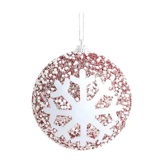 LanSuare Christmas Balls Ornaments, 3.14Inch Snowflake Pattern Multicolor Glittering Hanging Balls, Shatterproof Ornaments for Xmas Tree, Party Decoration