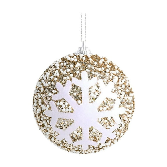 LanSuare Christmas Balls Ornaments, 3.14Inch Snowflake Pattern Multicolor Glittering Hanging Balls, Shatterproof Ornaments for Xmas Tree, Party Decoration