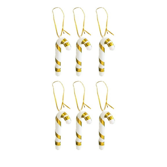 LanSuare Christmas Christmas Tree Ornaments Candy Cane, 2.6" Plastic Christmas Tree Hanging Pendants for Xmas Birthday Party Wedding Indoor Holiday Decorations(Yellow)