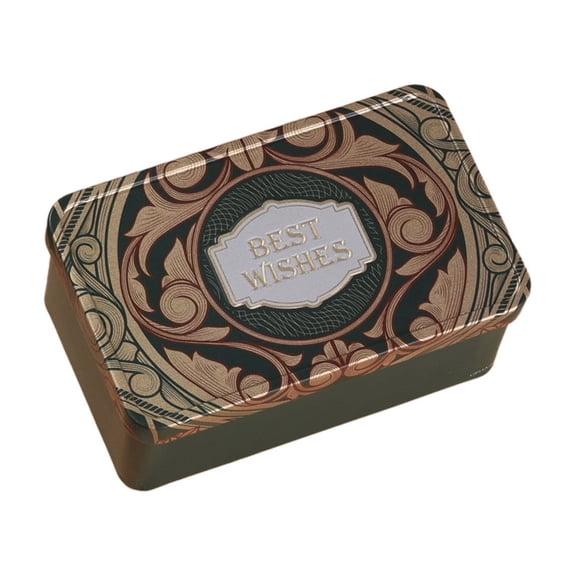 LanSuare Christmas Cookie Tins, Square Metal Containers with Lids, Christmas Cookie Baking Container Suitable for Storing Patisseries, Snack, Chocolate, Gift Giving, 4.3"X1.9"x2.7"