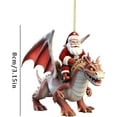 thumbnail image 1 of LanSuare Christmas Dinosaur and Santa Claus Ornament, 3.14Inch Multicolour Cute Dinosaur and Santa Claus Pendant, Suitable for Vehicle Interior, Gift Giving, Christmas Tree Decor, 1 of 5