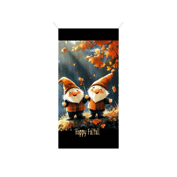 LanSuare Christmas Door Cover Decoration, Gnome Doll Pattern Front Door Cover, Xmas Hanging Banner Background for Holiday Party, Christmas Decoration, 35x71Inch