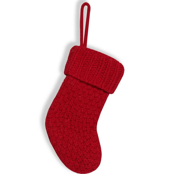 LanSuare Christmas Knitted Stockings, 7.9 Inches Knitted Christmas Stockings, Xmas Hanging Stockings for Family Holiday Season Decor, Christmas Decorations