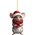 thumbnail image 1 of LanSuare Christmas Mice Hanging Ornaments, 3.14Inch Mice Christmas Trees Home Decorations Gift, Suitable for Porch, Wall, Indoor Home Decor, Front Entry, Christmas Tree Decor, 1 of 4