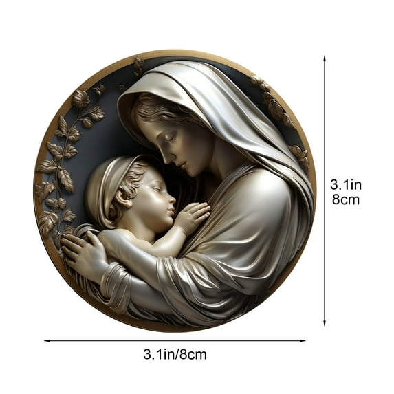 LanSuare Christmas Nativity Scene Ornaments, 3.14Inch Religious Nativity of Jesus Pendant, Suitable for Courtyard, Lawn, Patio, Window, Christmas Tree, Outdoor Hanging Decoration