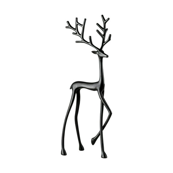 LanSuare Christmas Reindeer Tabletop Decoration, 7.9" Black Plastic Reindeer Statues Christmas Decorations, Modern Style Xmas Figurines, Suitable for Table Living Room Bedroom Office