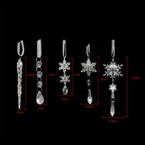 LanSuare Christmas Snowflake Hanging Ornaments, Clear Acrylic Snowflake Icicle Drop Shape Pendant, Suitable for Porch, Wall, Indoor Home Decor, Front Entry, Christmas Tree Decor