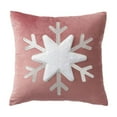 thumbnail image 1 of LanSuare Christmas Snowflake Throw Pillow Cover, 18x18 Inch Soft Flocked Snowflake Pattern Pillowcase, for Sofa, Couch, Bed Car, Living Room, Home Christmas Decor, 1 of 6