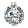 thumbnail image 1 of LanSuare Christmas Snowman Hanging Ornaments, 3.14Inch Snowman Winter Round Wreath Ornaments, Suitable for Porch, Wall, Front Entry, Christmas Tree Decor, 1 of 5