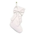 thumbnail image 1 of LanSuare Christmas Stocking with Bowknots, 17.7"x9.8" Large Personalized Christmas Stockings, Xmas Hanging Ornaments for Candy Gift Bags, Xmas Tree, Home Fireplace(White), 1 of 7