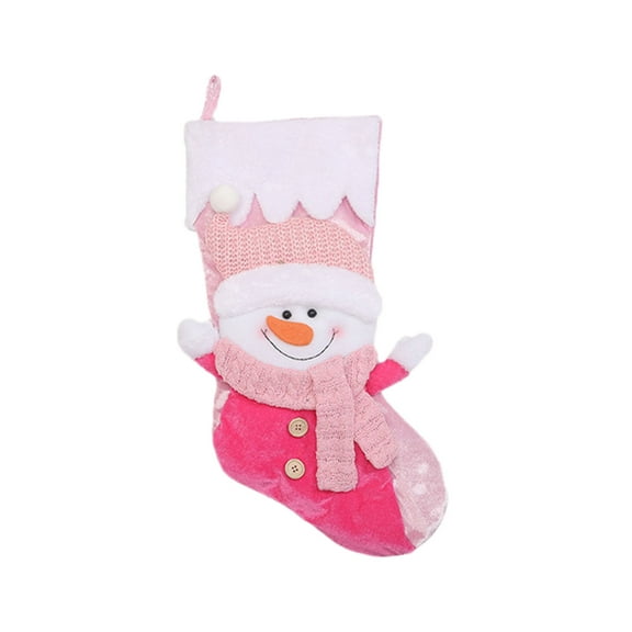 LanSuare Christmas Stocking with Santa Snowman, 22Inch Xmas Character Christmas Stockings with Personalized Pattern for Family Holiday, Xmas Party Decorations