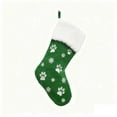 thumbnail image 1 of LanSuare Christmas Stockings with Dog Paw Prints, 17.7"x8.7" Soft Fluffy Cuff Christmas Stockings, Xmas Hanging Stockings for Family Fireplace, Christmas Party Decor, Candy Gift Bags(Green), 1 of 6
