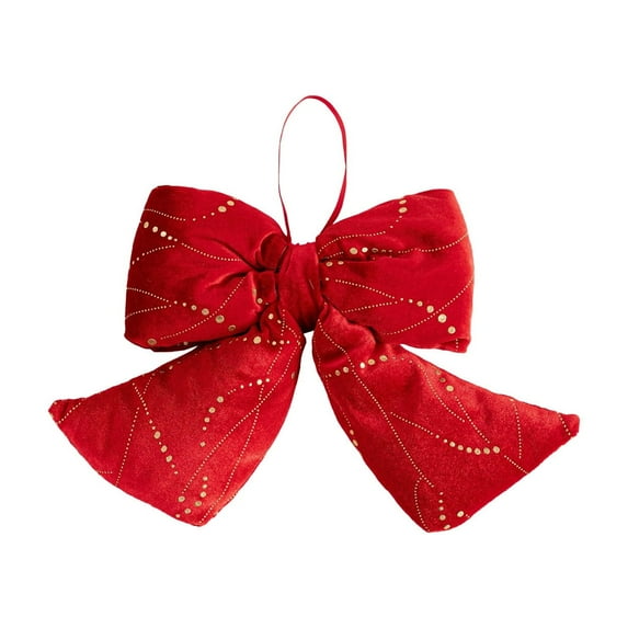 LanSuare Christmas Tree Red Bows Decorations, 11x15Inch Flocking Velvet Ornament Bow for Xmas Home Wreath, Fence Stairs, Railing Fireplace, Indoor Outdoor Front Door Decor