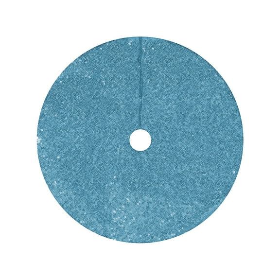 LanSuare Christmas Tree Skirt, 24Inch Sequin Xmas Tree Skirt, Glittering Christmas Tree Cover Skirt Mat for Holiday Christmas Tree Ornaments, Sky Blue