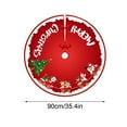 thumbnail image 1 of LanSuare Christmas Tree Skirt, 35Inches Red Xmas Tree Ornaments, Soft Fluffy Christmas Tree Mat with Reindeer Santa Claus Pattern for Decorations Holiday Party, 1 of 7
