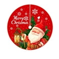 thumbnail image 1 of LanSuare Christmas Tree Skirt, 35Inches Red Xmas Tree Ornaments, Soft Fluffy Christmas Tree Mat with Santa Claus Pattern for Merry Christmas Holiday Party Decor, 1 of 7
