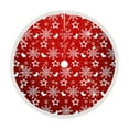 thumbnail image 1 of LanSuare Christmas Tree Skirt, 35Inches Red Xmas Tree Ornaments, Soft Fuzz Fluffy Christmas Tree Mat with Snowflake Pattern for Decorations Holiday Party, 1 of 7