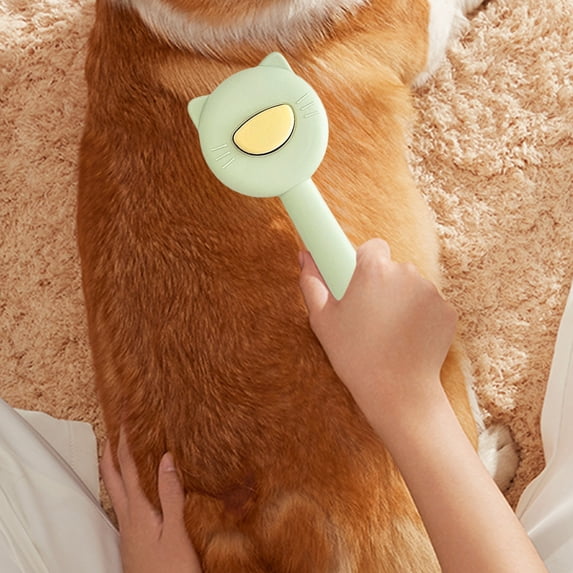 LanSuare Circular Comb with Plastic Handle, Hair Removal Brush, for Dogs Cats, Grooming Tool Detangling Care Floating Hair Control