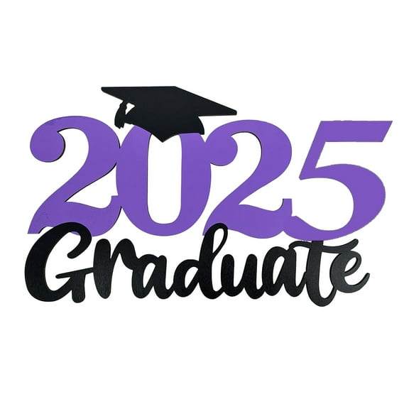 LanSuare 2025 Graduation Wooden Wall Hanging Decoration with Congrats Graduation Sign for College High School Graduation Party Supplies