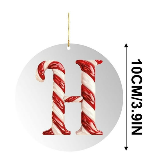LanSuare 26 Letter Ornament Cane Candy Letter Hanging Ornament for Xmas Home Indoor Outdoor Party Decoration