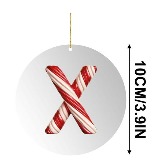 LanSuare 26 Letter Ornament Cane Candy Letter Hanging Ornament for Xmas Home Indoor Outdoor Party Decoration