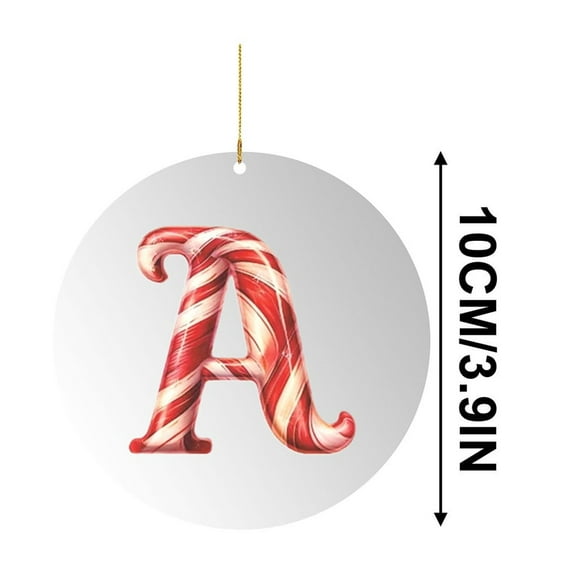 LanSuare 26 Letter Ornament Cane Candy Letter Hanging Ornament for Xmas Home Indoor Outdoor Party Decoration