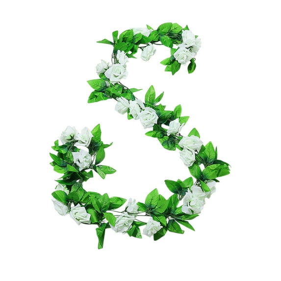 LanSuare Rose Vine Flowers - Artificial Plastic Simulation with Green Leaves Hanging for Room, Wedding Birthday Wall Arch Decor, Spring Pink Flower